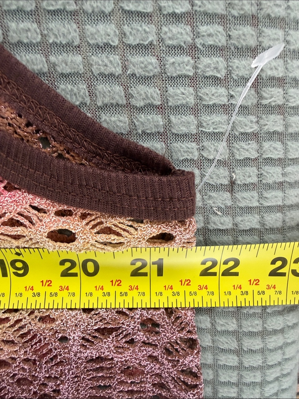 Crochet Overlay Top in Pink, Brown & Cream - Picture 5 of 8